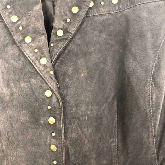 Bernardo Brown Genuine Leather Studded Jacket - Picture 2 of 7